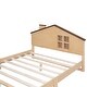 preview thumbnail 6 of 28, Rustic Style House-Shaped Full Size Wooden Platform Bed,Storage Headboard and Footboard with LED Lights