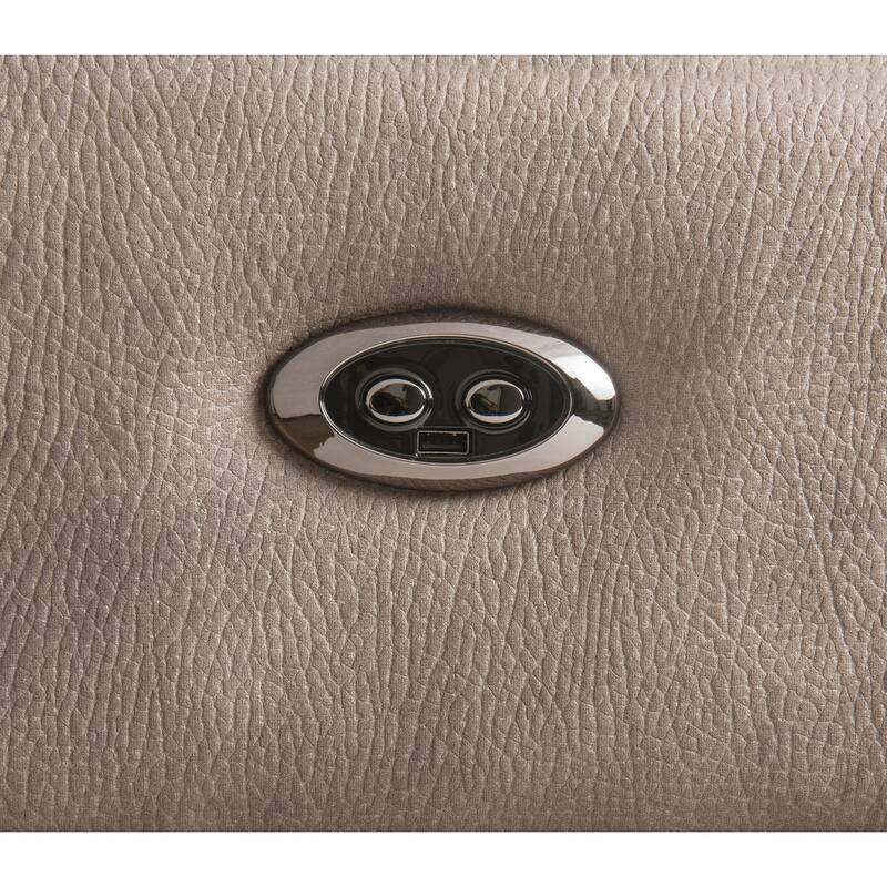 Brette Mocha Power Reclining Sectional Sofa with USB