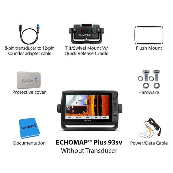 Garmin Echomap Plus 93sv With Lakevu G3 Charts And Transducer
