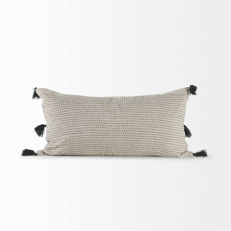 Beige and Black Dotted Pillow Cover
