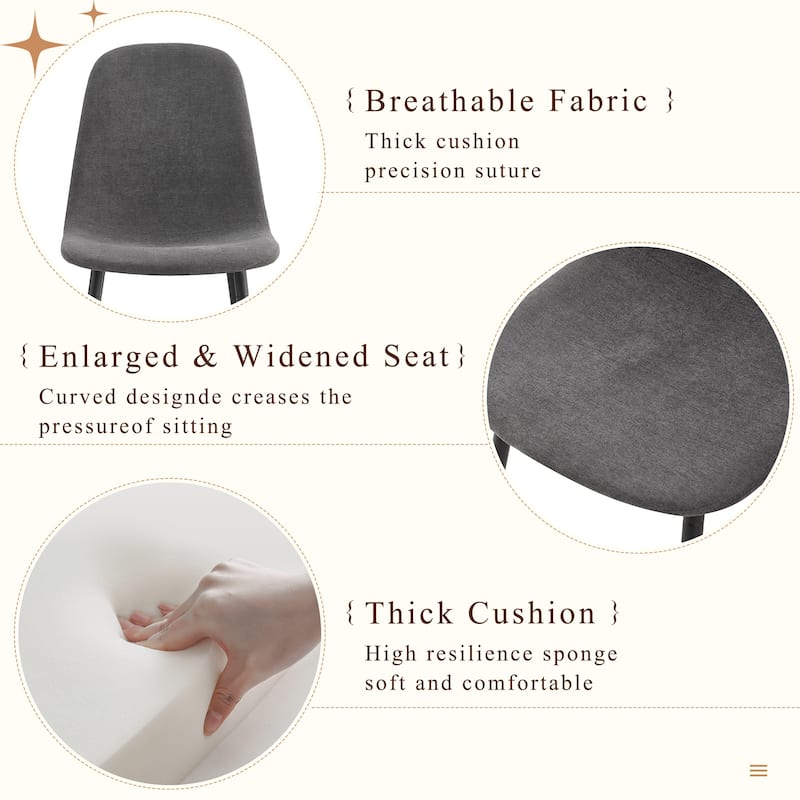 Kitchen Dining Table Set for 4/6/8, 67" Wood Table with Linen-Cotton Chairs, Stylish Dining Room Table Set for Gatherings