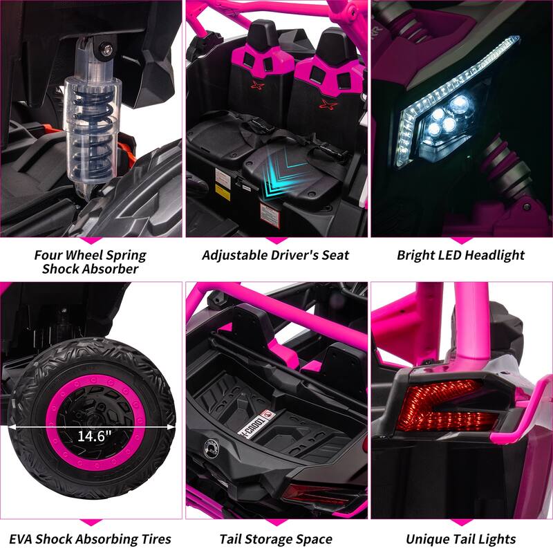 2 Seats Ride on UTV with Remote Control for Kids