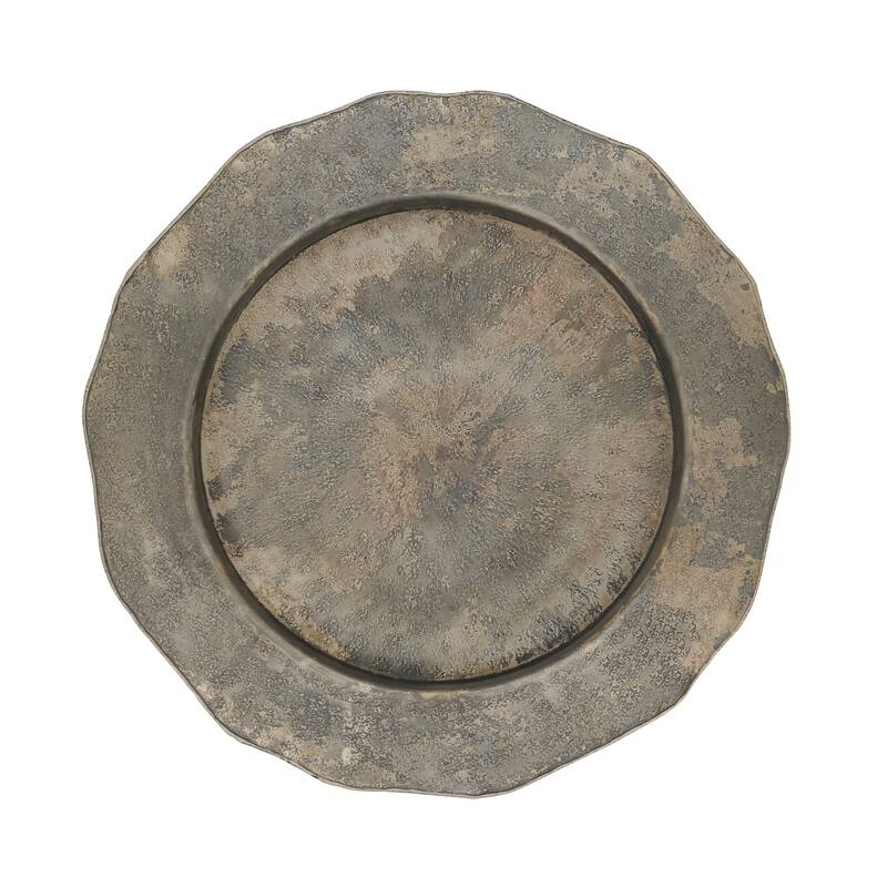 Sophisticated Scalloped Rimmed Charger Plate (Set of 4) - 4 Piece - Silver