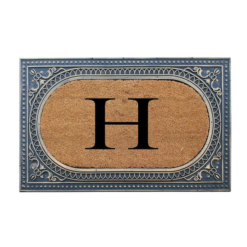 A1HC First Impression Carson Rubber and Coir 24" X 39", Heavy Duty, Easy to Clean Outdoor Monogrammed Doormat