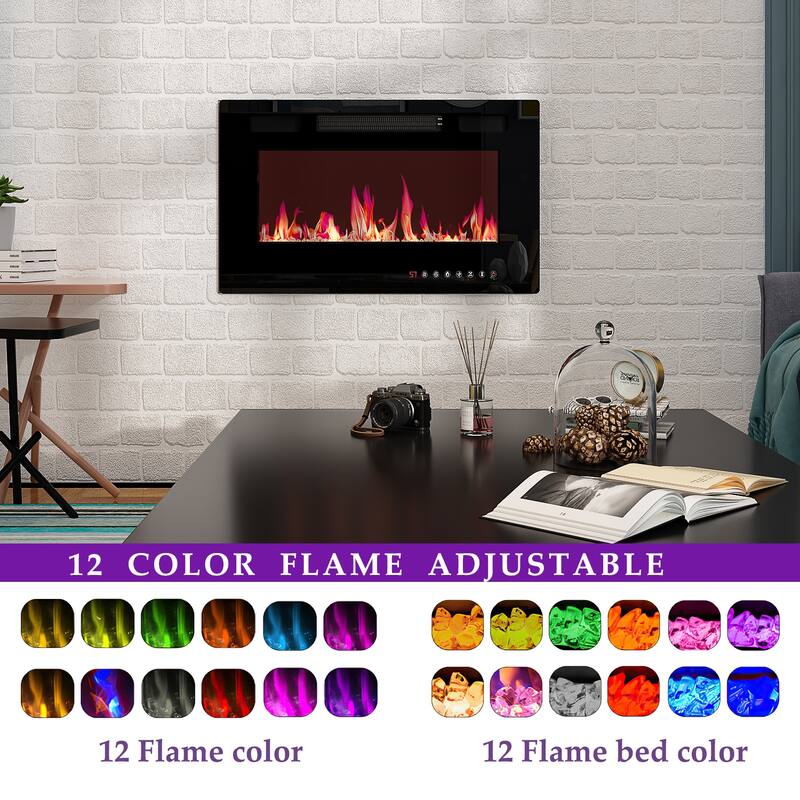 Ambient Electric Fireplace and Durable TV Stand Energy Efficient - Fireplace Only