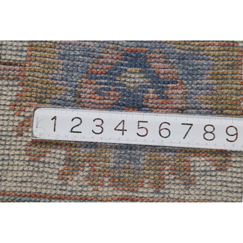 Blue Oushak Oriental Area Rug Hand-Knotted Wool Carpet - 7'9"x 10'2"