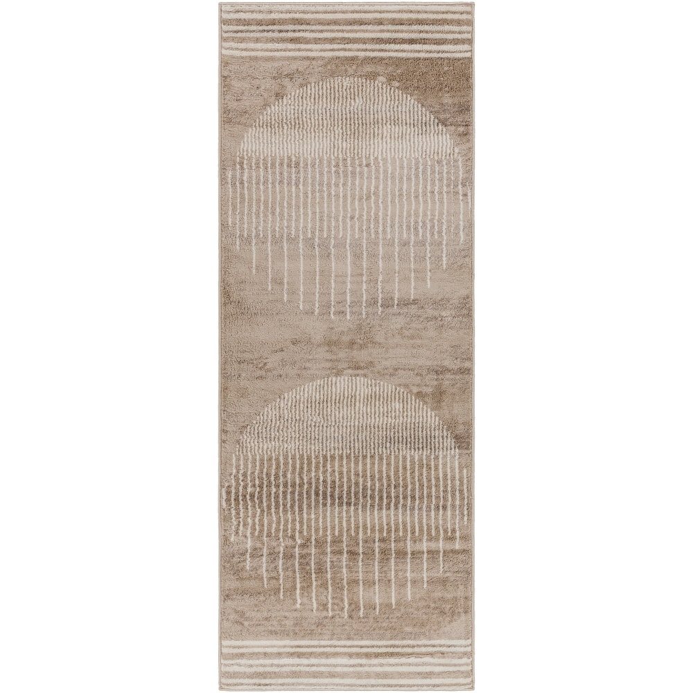 Livabliss Joel Mod Black/Ivory Ombre Geometric Striped Area Rug