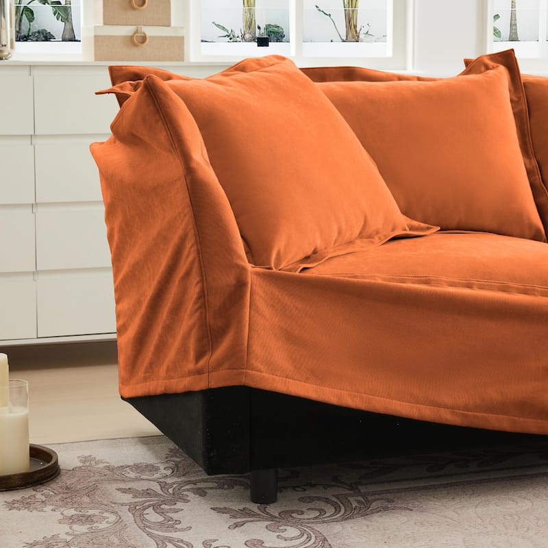 ​Contemporary Footstool - Chenille Fabric