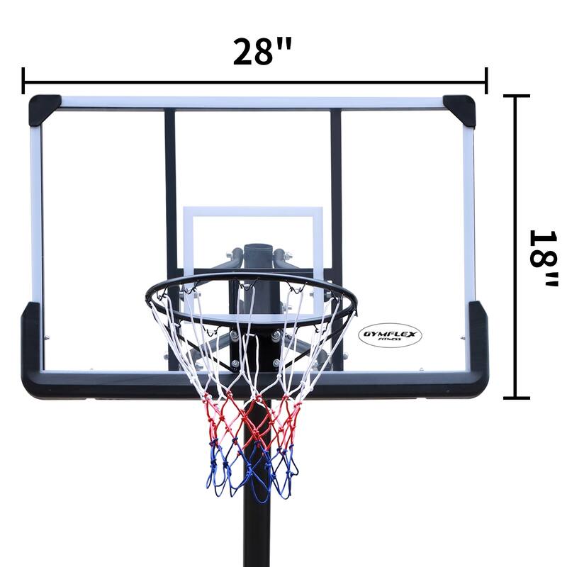 Height Adjustable 6 To 10Ft Basketball Hoop 44 Inch Backboard Portable Basketball Goal System With Stable Base And Wheels