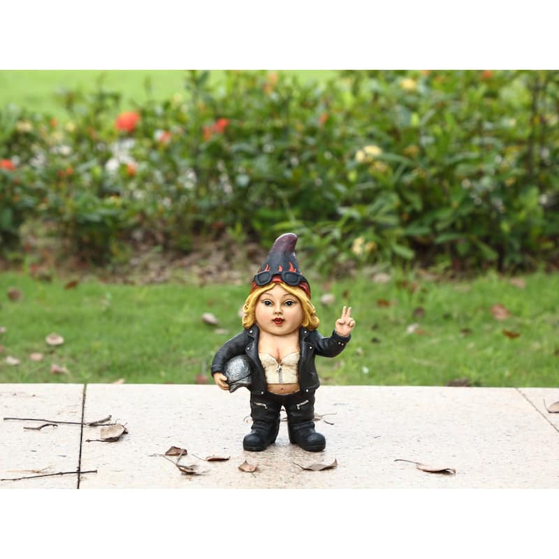 Female Biker Gnome Withhelmet- Gnomad