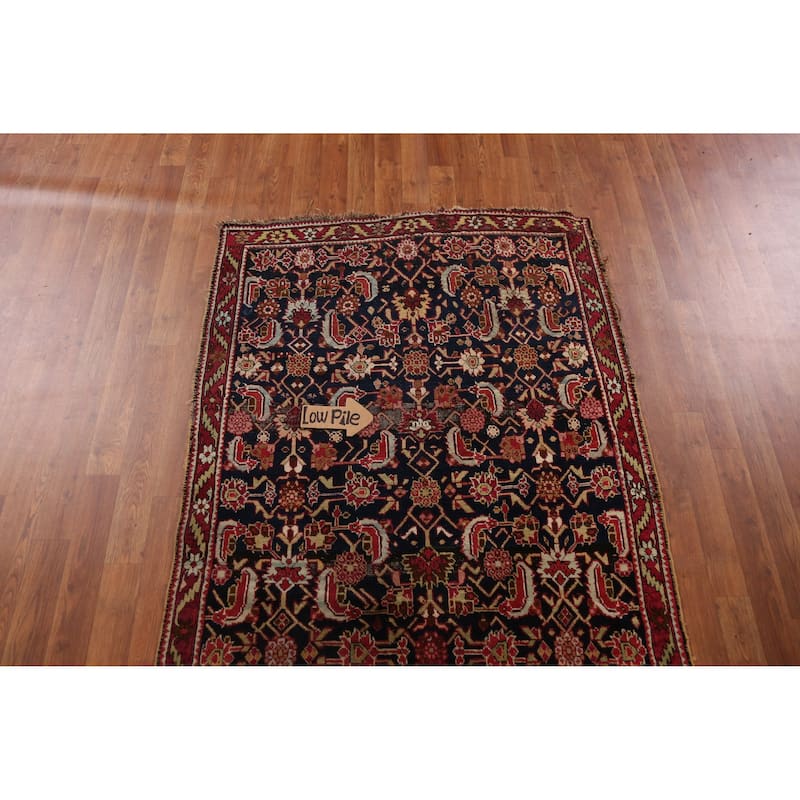 Vegetable Dye Karabagh Persian Antique Runner Rug Handmade Wool Carpet - 3'8" x 19'8"