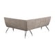preview thumbnail 5 of 3, Fabric Upholstered L-Shaped Nook Dining Bench in Taupe and Black