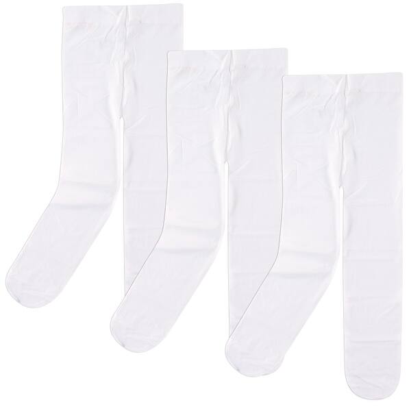 slide 1 of 1, Luvable Friends Baby Girl Nylon Tights, White White - 0-9 Months