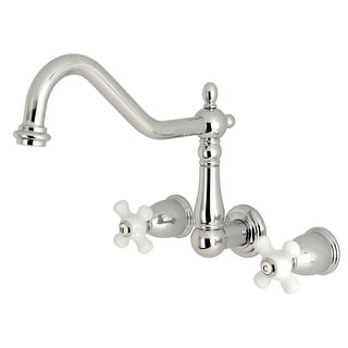 Heritage 3-Hole Wall Mount Roman Tub Faucet in Polished Brass