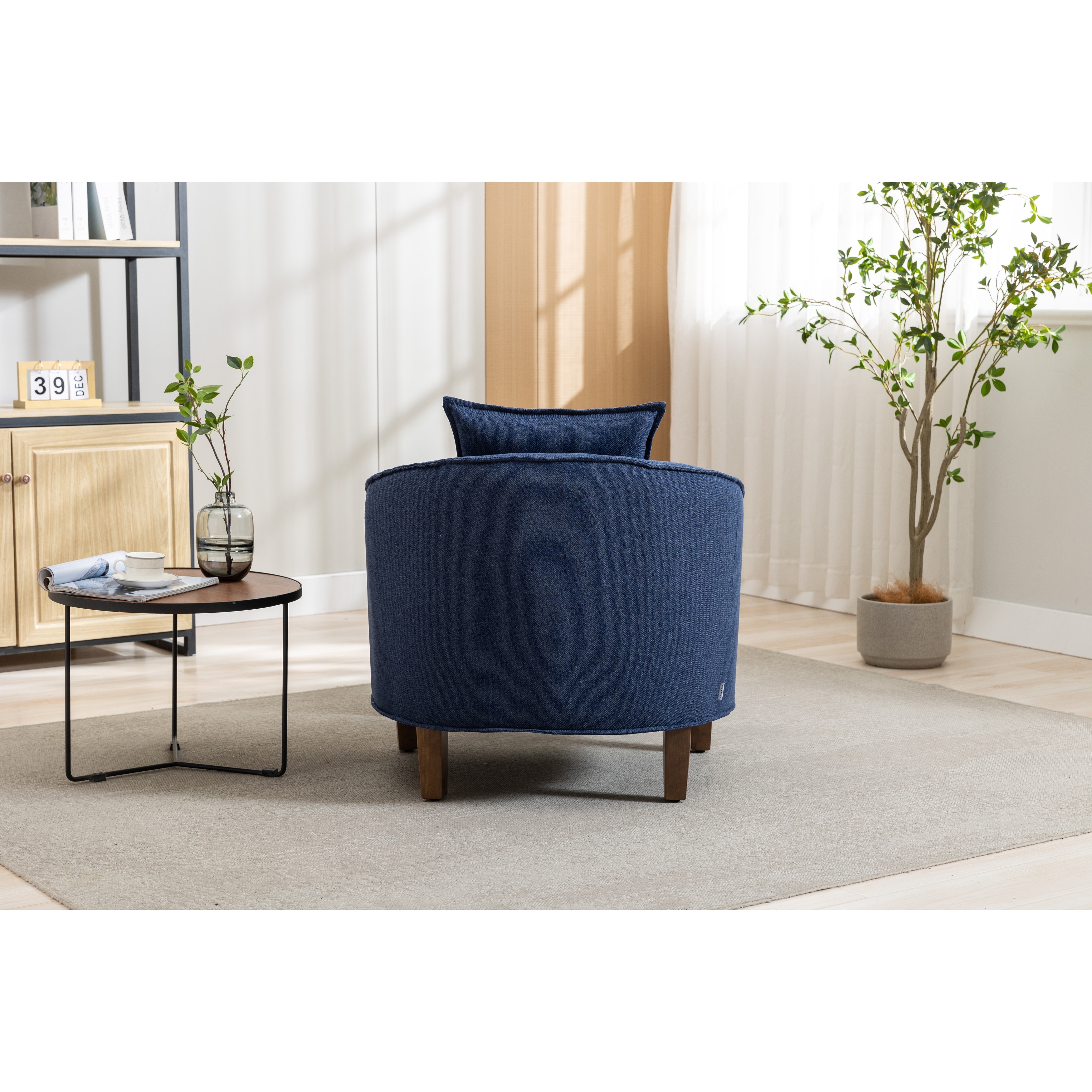 Navy blue best sale chair and ottoman
