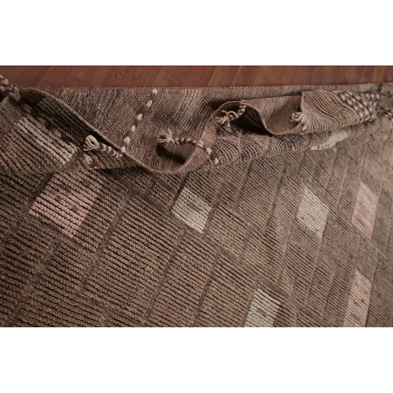 Moroccan Large Modern Area Rug Hand-Knotted Wool Carpet - 12'1"x 18'0"