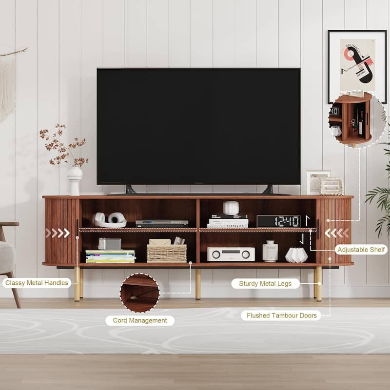 70.1" TV Stand Media Console Table for Living Room, Bedroom TVs Up to 80 Inches - N/A