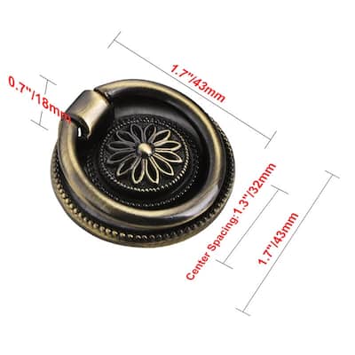 Utopia Alley Medici Cabinet Ring Pull Knob - Decorative Cabinet Drop Pull Knobs for Cabinets - Metal Pull Knobs 1 5/8"