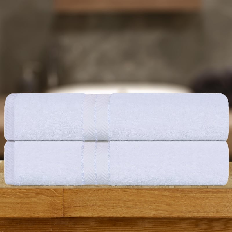 Turkish Cotton Heavyweight Bath Sheet Set of 2 by Superior - White