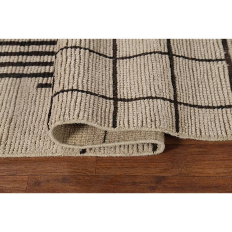 Trellis Geometric Moroccan Oriental Area Rug Handmade Wool Carpet - 7'9"x 10'10"
