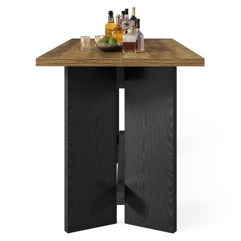 63 Inch Bar Table, Industrial Counter Height Pub Table