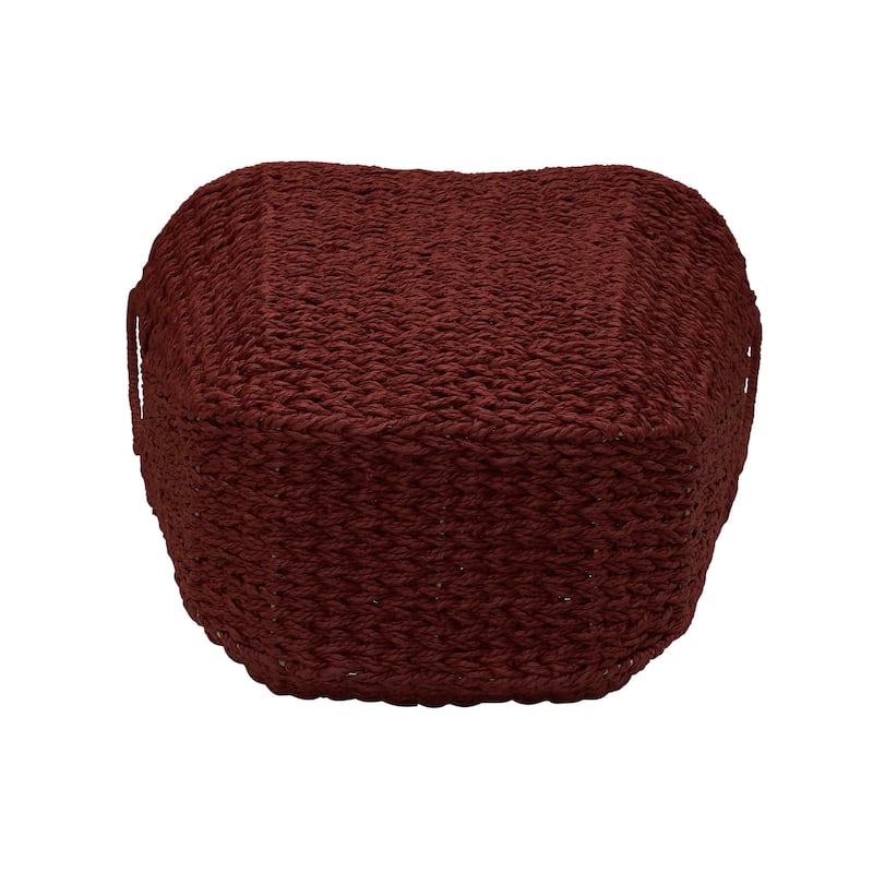 Household Essentials Woven Paper Rope Storage Basket with Handles