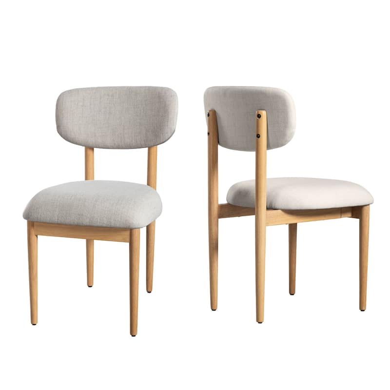 Modern Upholstered Dining Chair with Solid Wood Legs Side Chair for Kitchen Dining Room Living Room (Set of 2)