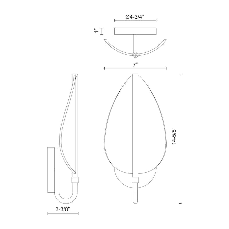 Alora Lighting WV321101 Flora 15" Tall LED Bathroom Sconce - ADA