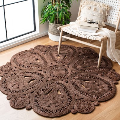SAFAVIEH Handmade Natural Fiber Ljiljanka Floral Jute Rug