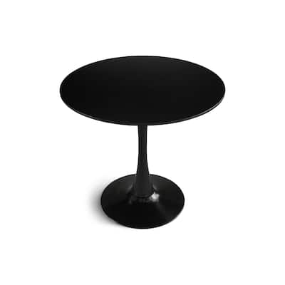 Round Dining Table Small Black Kitchen Table 31.5"Tulip Design Modern Pedestal Table for Small Space Dining Room 2 to 4 Person