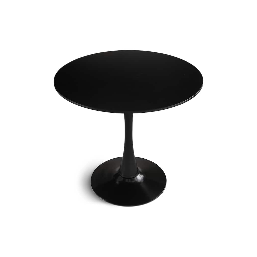 Round Dining Table Small Black Kitchen Table 31.5"Tulip Design Modern Pedestal Table for Small Space Dining Room 2 to 4 Person