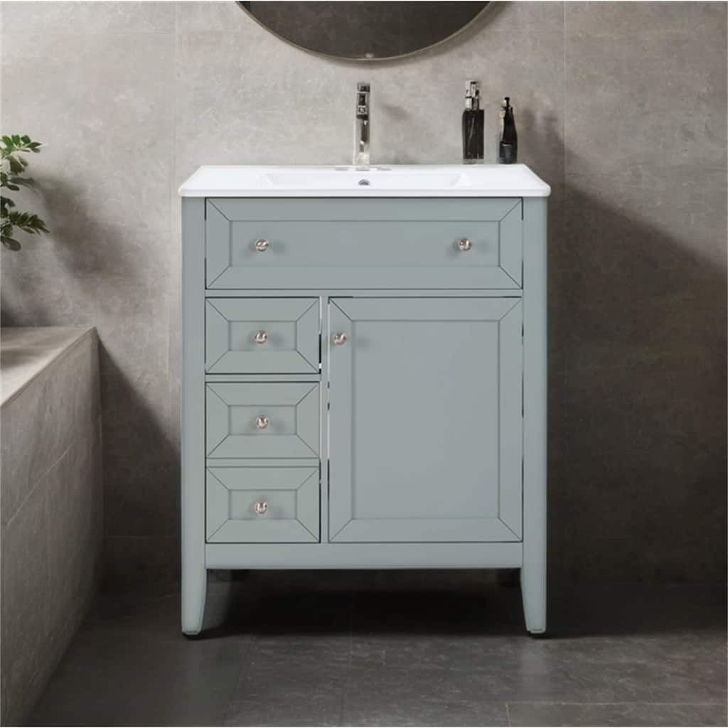 30" Wood Bathroom Vanity w/ Undermount Sink,Drawer,Adjustable Shelf