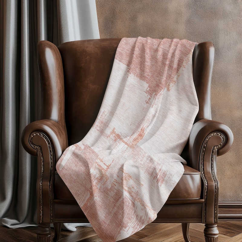 Premium Machine Washable Abstract Contemporary Sherpa Throw Blanket