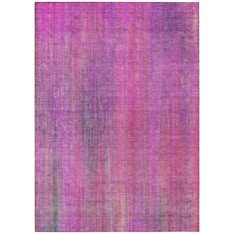 Machine Washable Indoor/ Outdoor Ombre Solid Chantille Rug