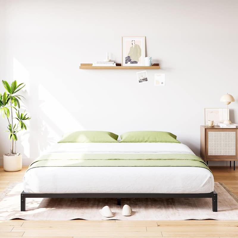 Bed Frame No Box Spring Needed Metal Platform Bed 8"