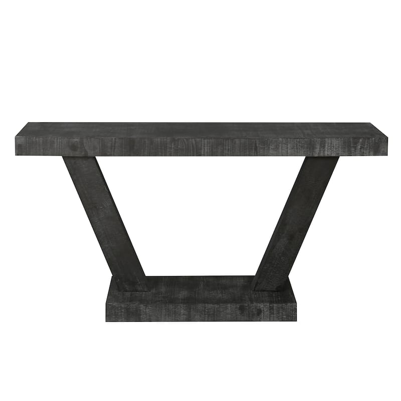GDFStudio - 60" Vintage Distressed Wood Entryway Bench with 2-Tier Storage Cabinet