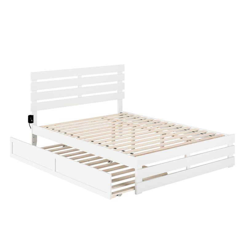 Oxford Bed with Footboard and USB Turbo Charger with Twin XL Trundle