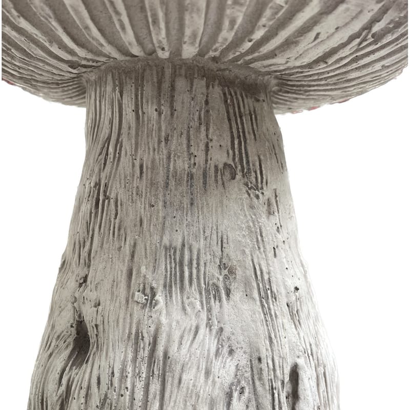 HomeRoots 15" Red And White Polyresin Mushroom Outdoor Statue