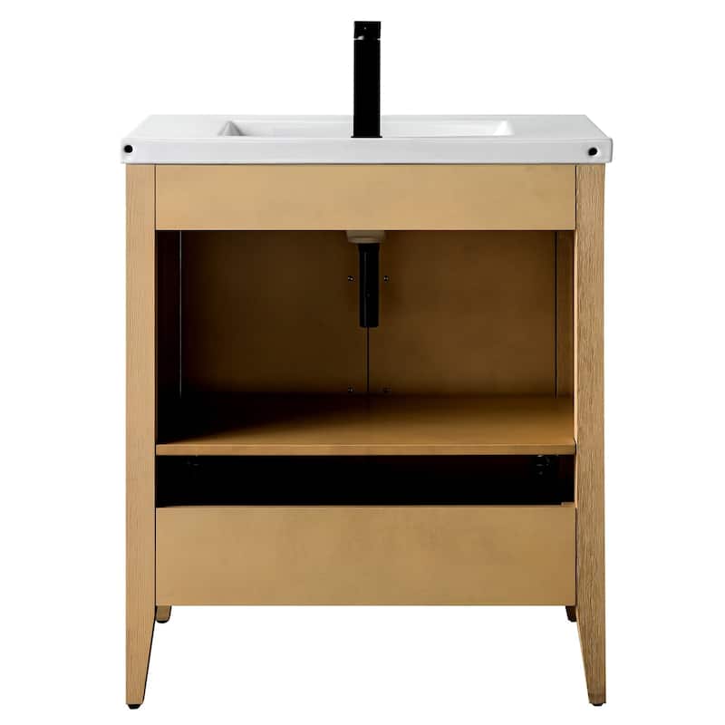 Vanity Art 20" or 24" or 30" Single Sink Bathroom Vanity Cabinet with Ceramic Top