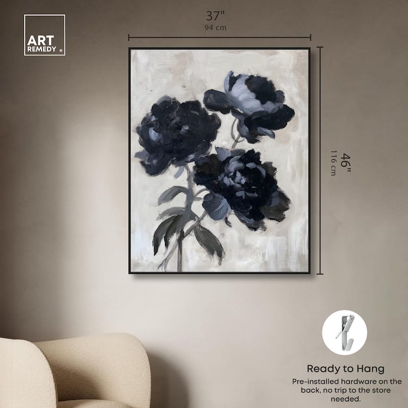Peonies in Shadow Canvas by Art Remedy