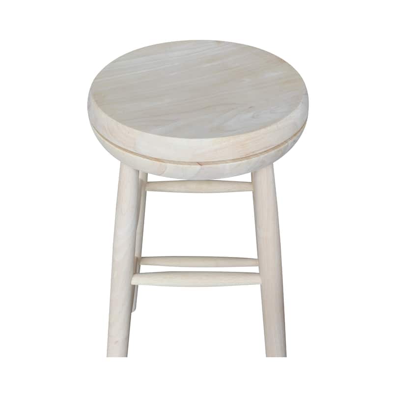 Unfinished Solid Wood Swivel Bar Stool