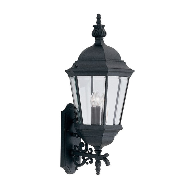 Designers Fountain 3 Light 13" Cast Aluminum Wall Lantern from the - Black