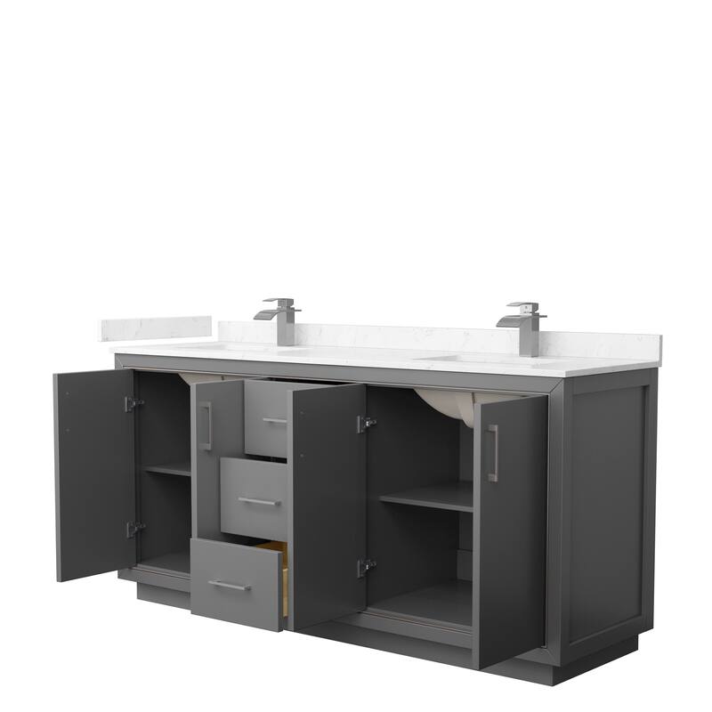 Icon Double Vanity Set, Cultured Marble Top, No Mirror