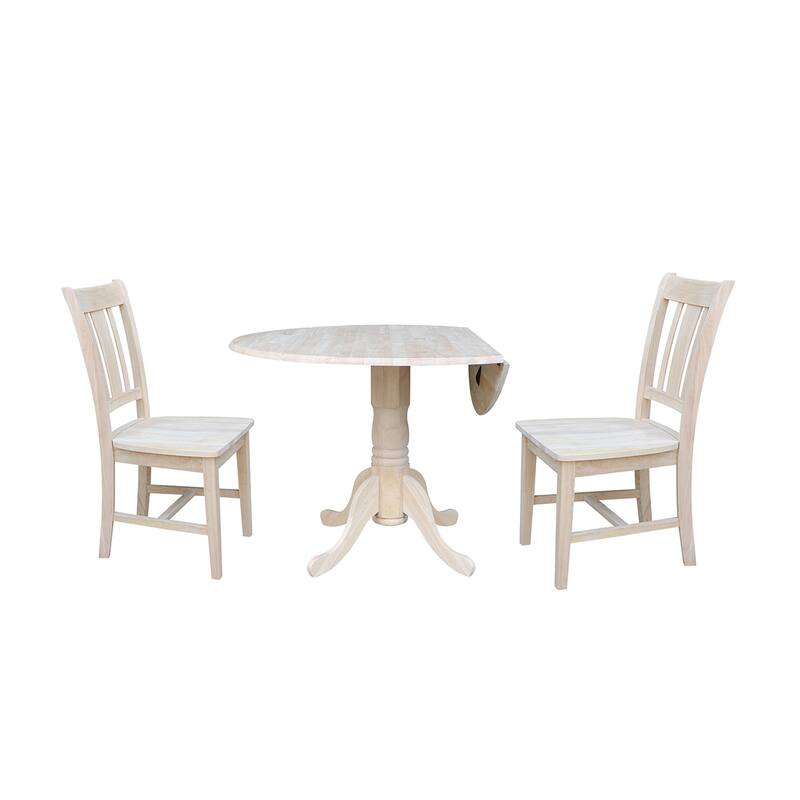 42" Dual Drop Leaf Table With 2 San Remo Chairs