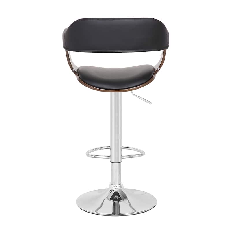 Contemporary Swivel Adjustable Oak Wood Barstool