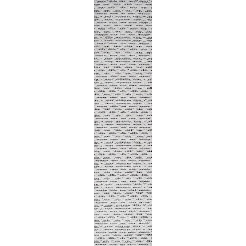 JONATHAN Y Jazz High-Low Pile Moroccan Diamond Modern Indoor/Outdoor Area Rug - 2 X 10 - Black/Ivory