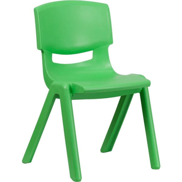 Offex Green Plastic Stackable School Chair with 15.5'' Seat Height