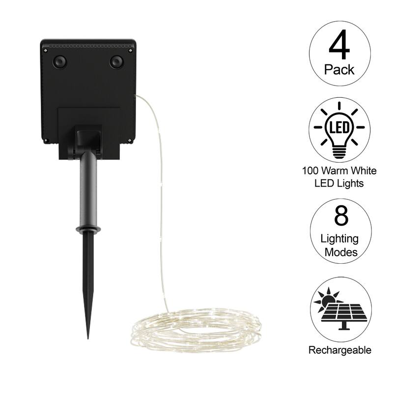 Pure Garden Starry Solar String Lights Warm White Fairy LED Lights