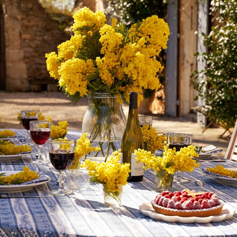 Couleur Nature Provence Avignon Tablecloth - Blue/Marine - 71" x 128" - 71" x 128"