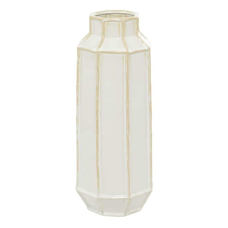 Ceramic Handmade Decorative Vase - White - Roche River Decor